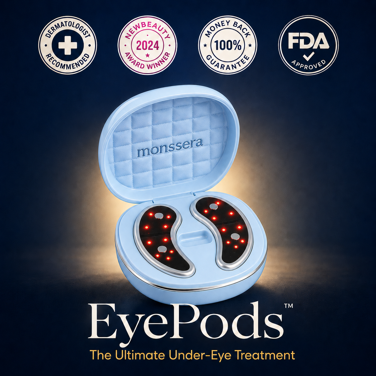 EyePods® 2-in-1 Red Light Therapy + EMS To Erase Eye Bags