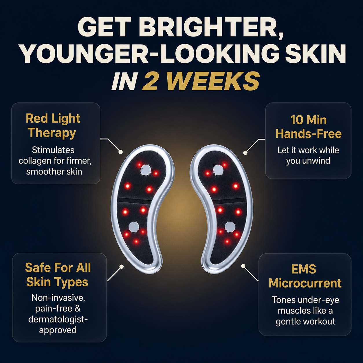EyePods® 2-in-1 Red Light Therapy + EMS To Erase Eye Bags