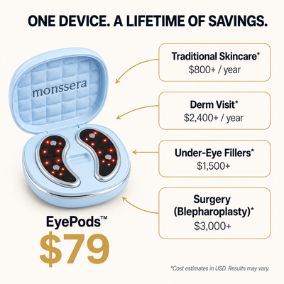 EyePods® 2-in-1 Red Light Therapy + EMS To Erase Eye Bags