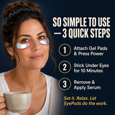 EyePods® 2-in-1 Red Light Therapy + EMS To Erase Eye Bags