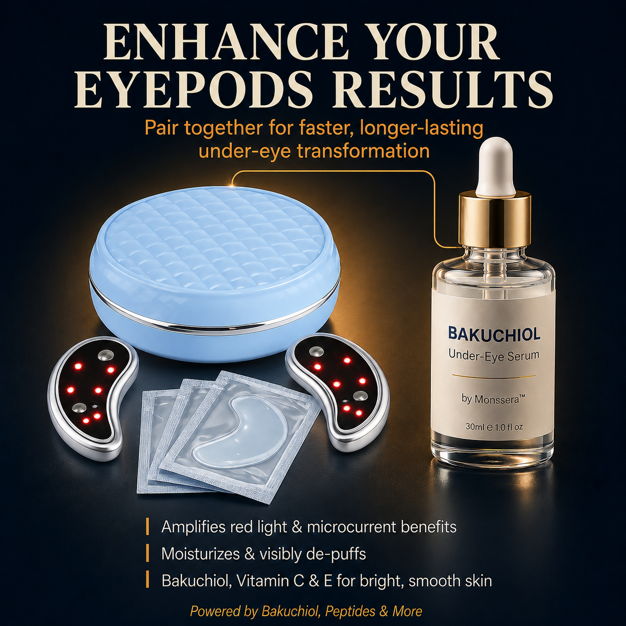 EyePods® 2-in-1 Red Light Therapy + EMS To Erase Eye Bags
